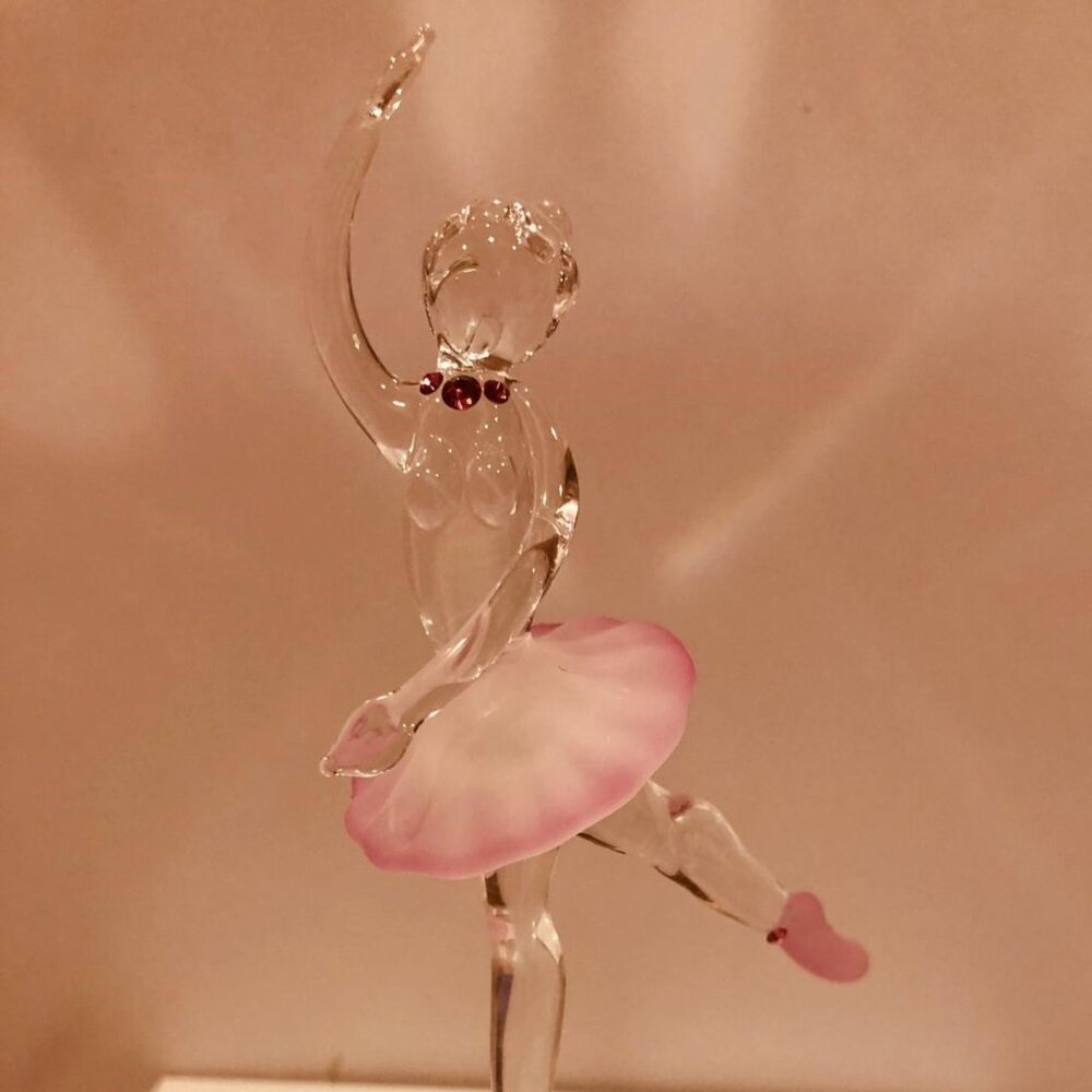 Ballerina Figurine Glass Ballet Dancer Mirror Base Gift for Dancer Dance Decor